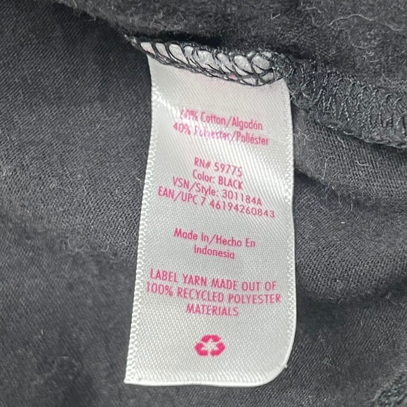 Justice Sport Girls Black Smiley Graphic T-Shirt Top Tee Size XL Plus - Picture 7 of 12